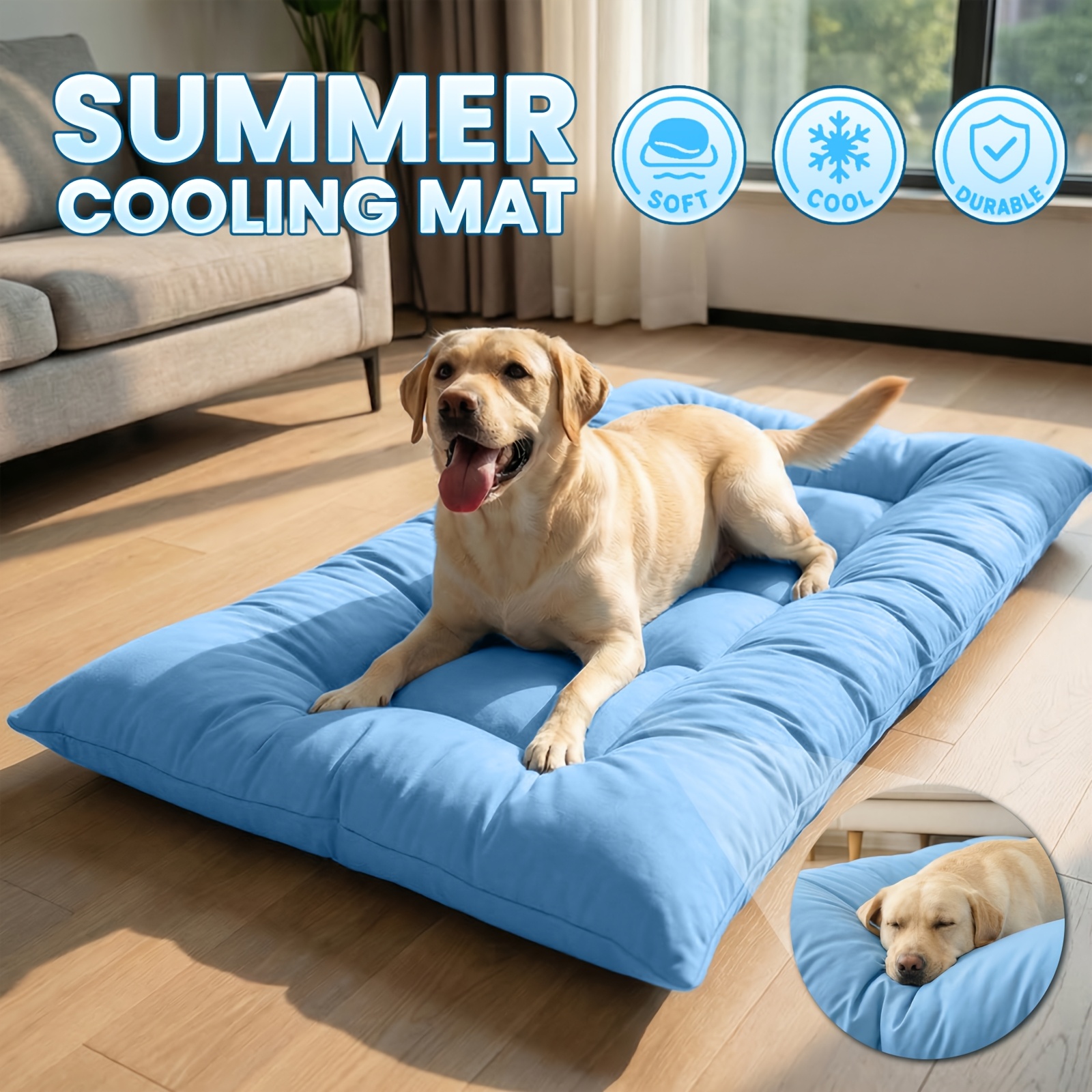 Calming Dog Bed - Extra-Large Summer Cooling Mat Dog Sofa