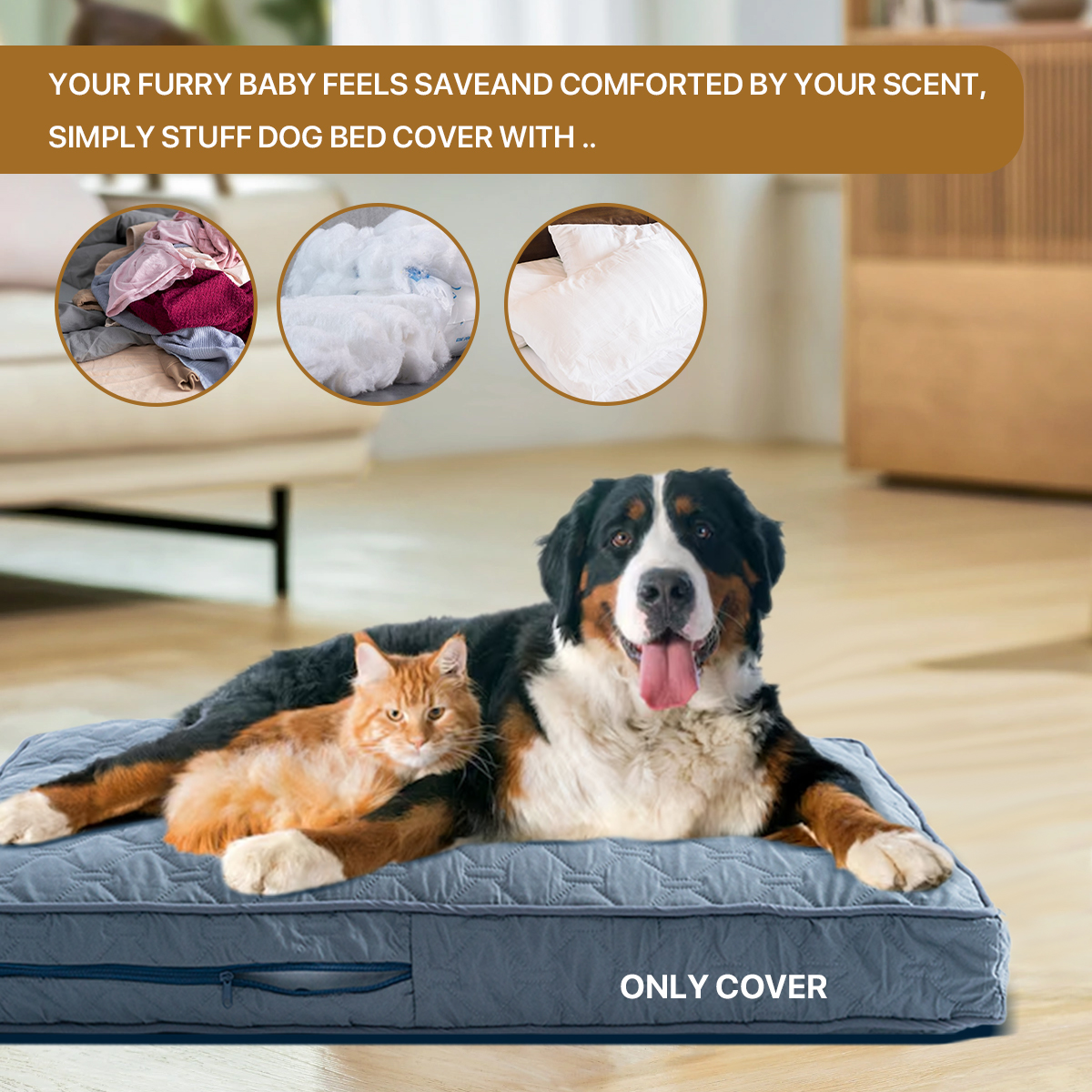 Calming Dog Bed - 1Pc Orthopedic Dog Beds Cover for