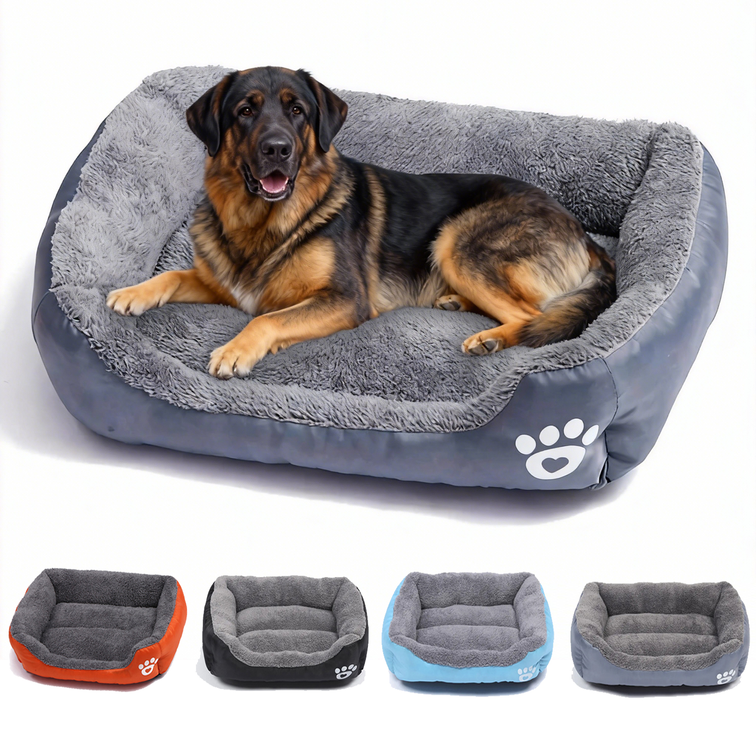 Calming Dog Bed - Soft Square Large Dog Sofa Elastic