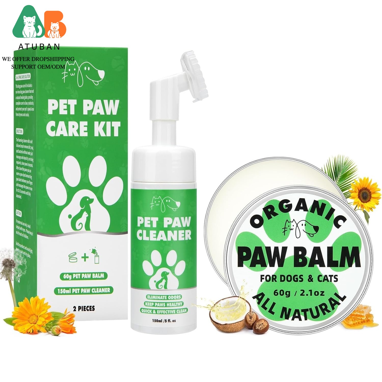 Dog Paw Cleaner - Dog Paw Care Kit,No-Rinse Foam Dog