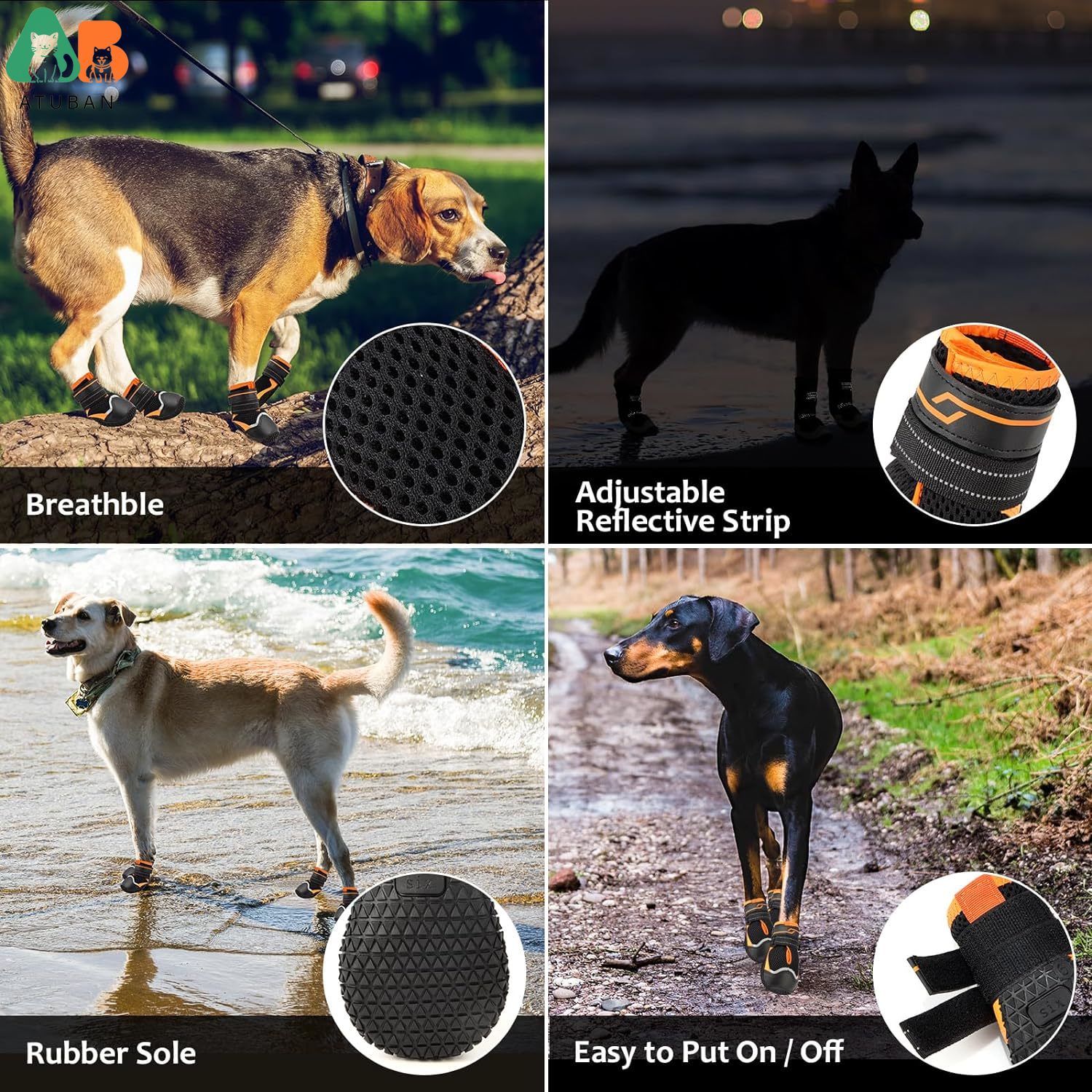 ATUBAN Dog Shoes for Dogs Anti – Dog Booties Paw Protector recenzja i cena