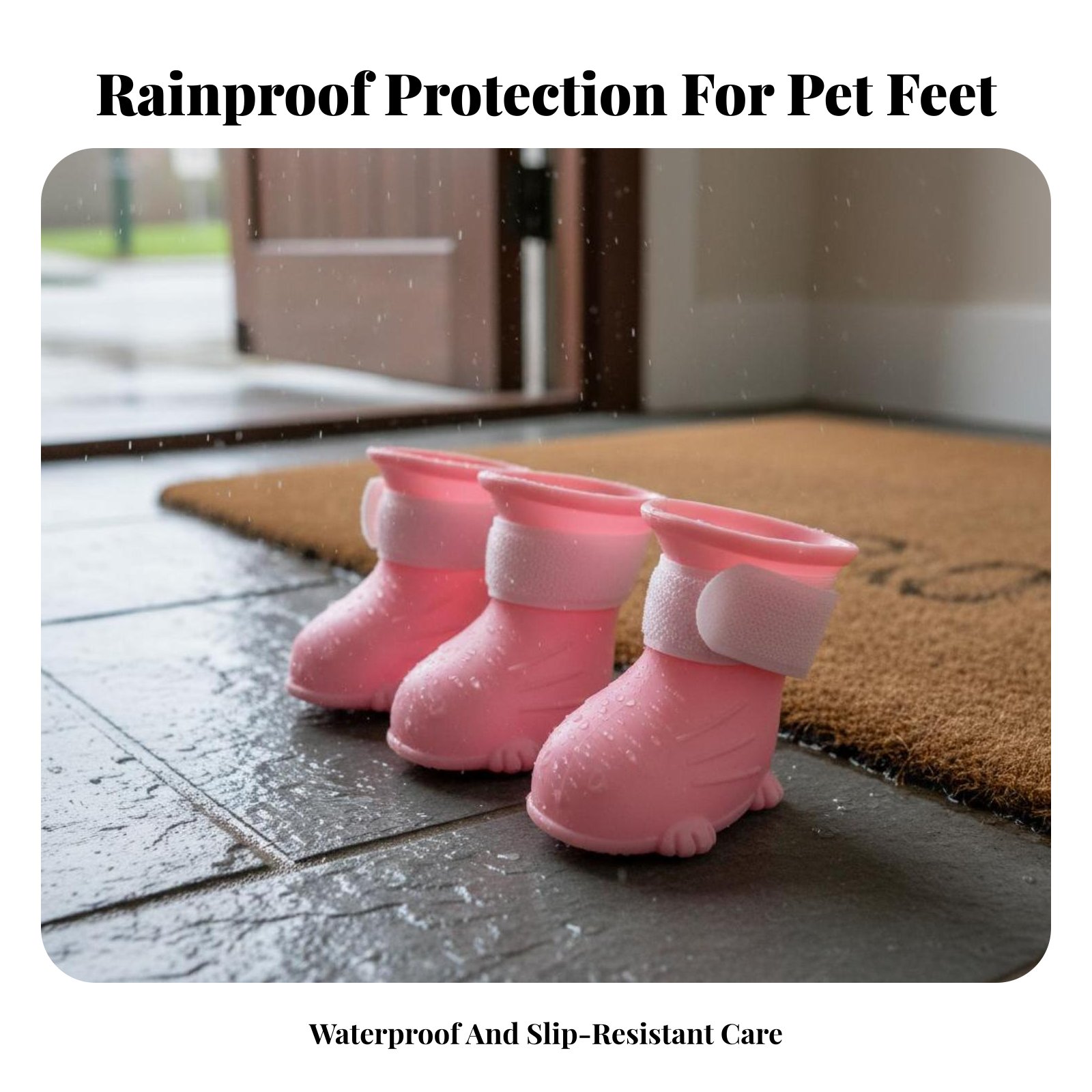 4 Pieces Dog Rain Boots Non-Sl – Dog Booties Paw Protector recenzja i cena