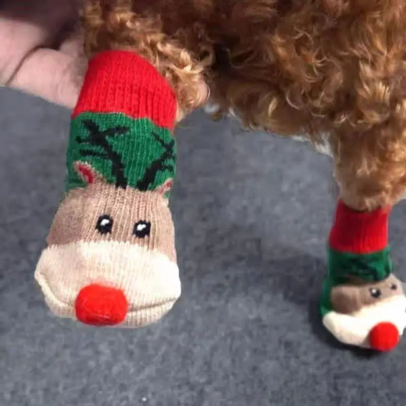 4pcs Christmas Winter Pet Dog  – Dog Booties Paw Protector recenzja i cena