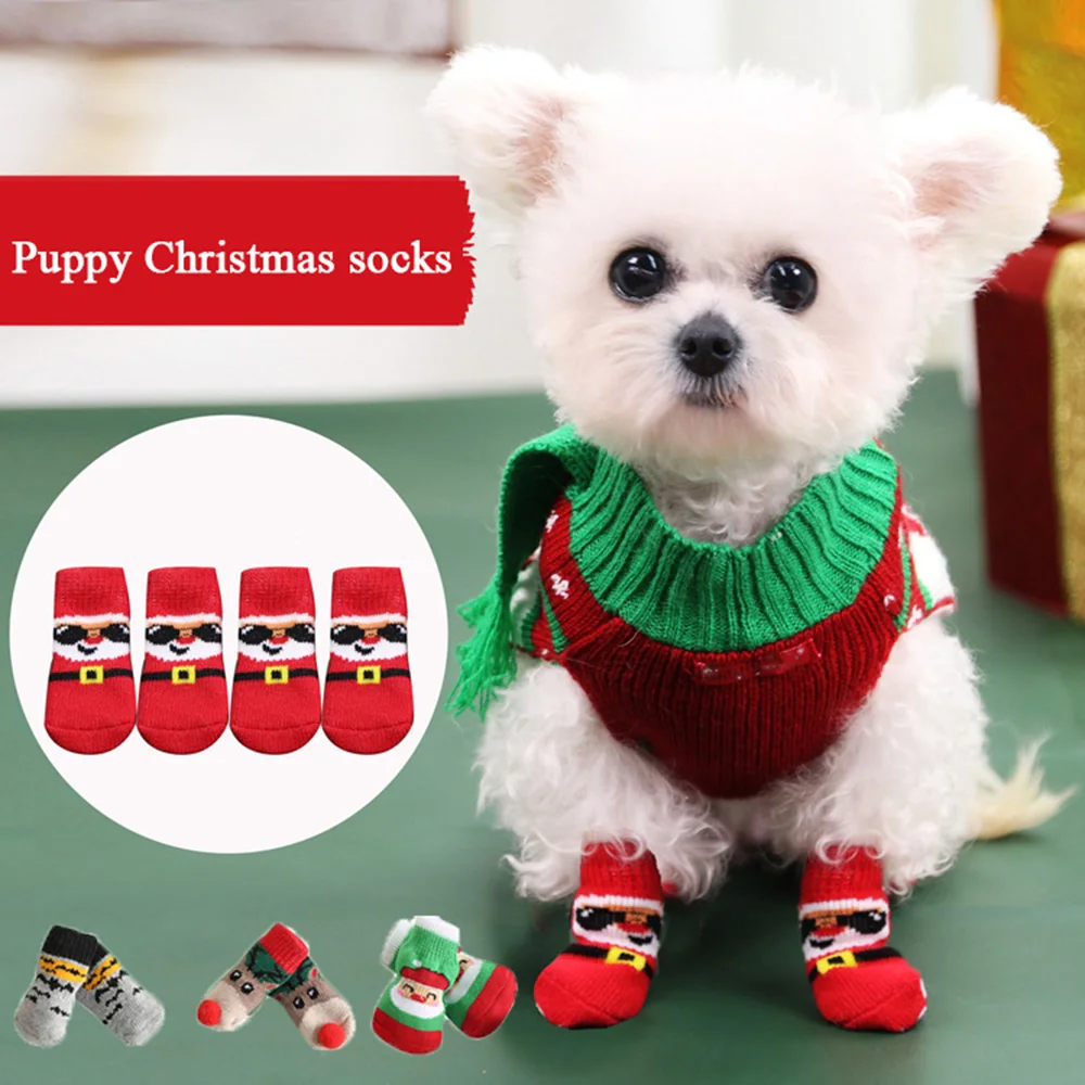 4pcs Christmas Winter Pet Dog  – Dog Booties Paw Protector recenzja i cena