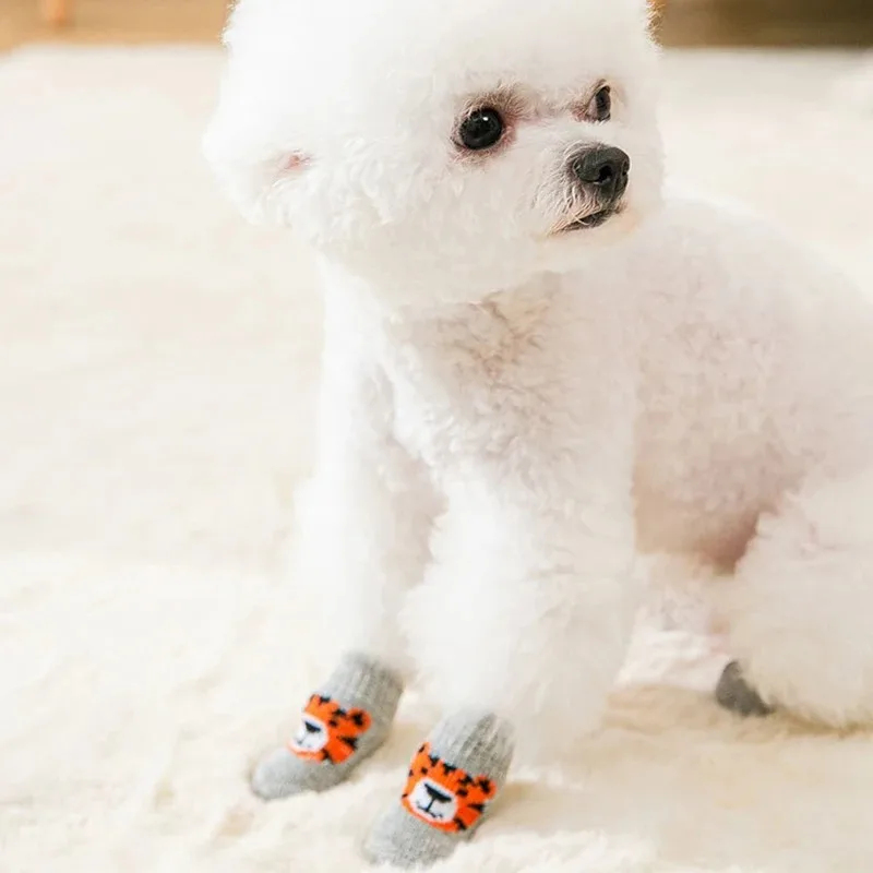 4Pcs Winter Pet Dog Socks Anti – Dog Booties Paw Protector recenzja i cena