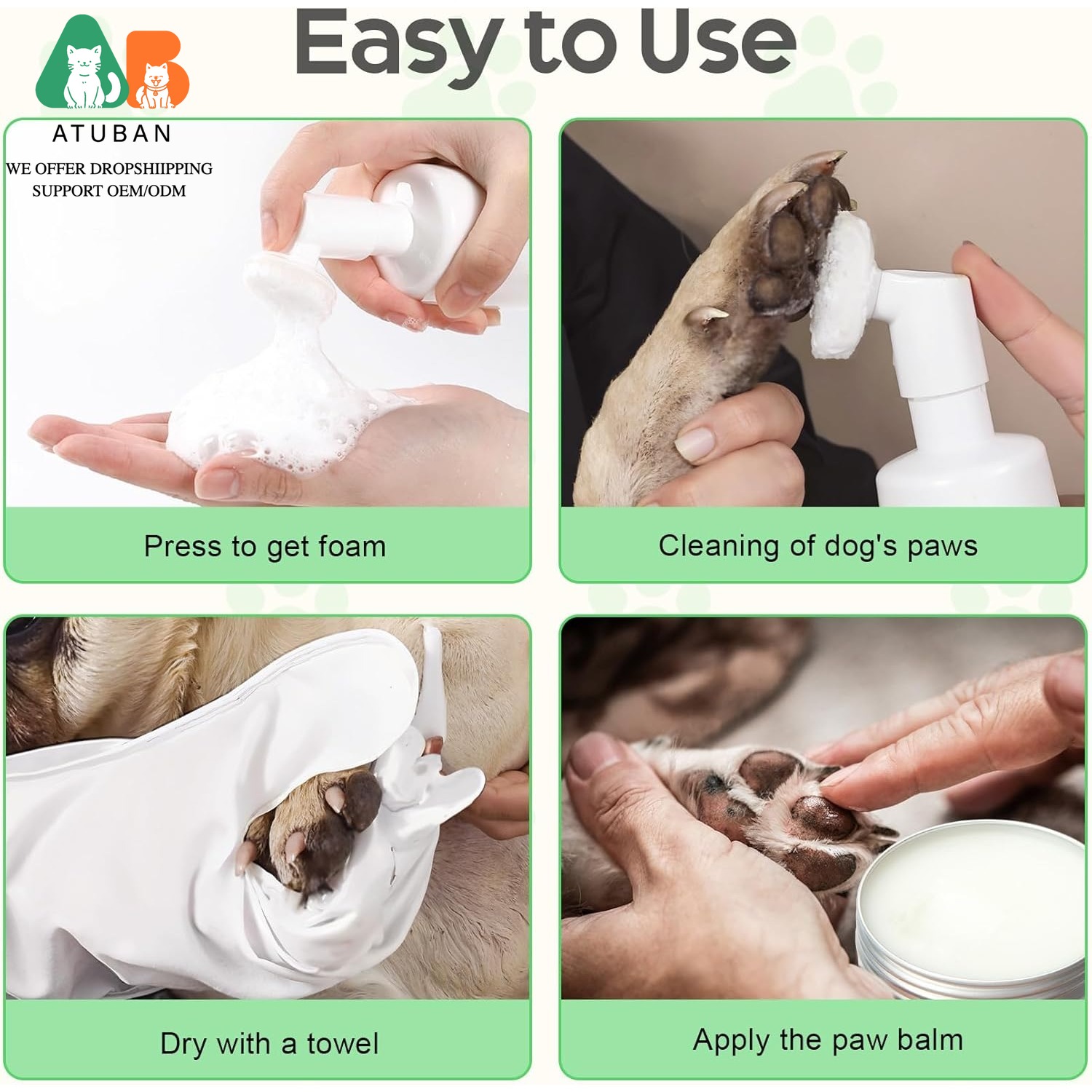 Dog Paw Care Kit,No-Rinse Foam – Dog Paw Cleaner recenzja i cena
