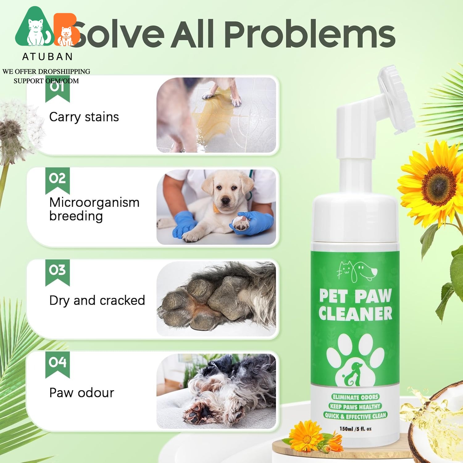 Dog Paw Care Kit,No-Rinse Foam – Dog Paw Cleaner recenzja i cena