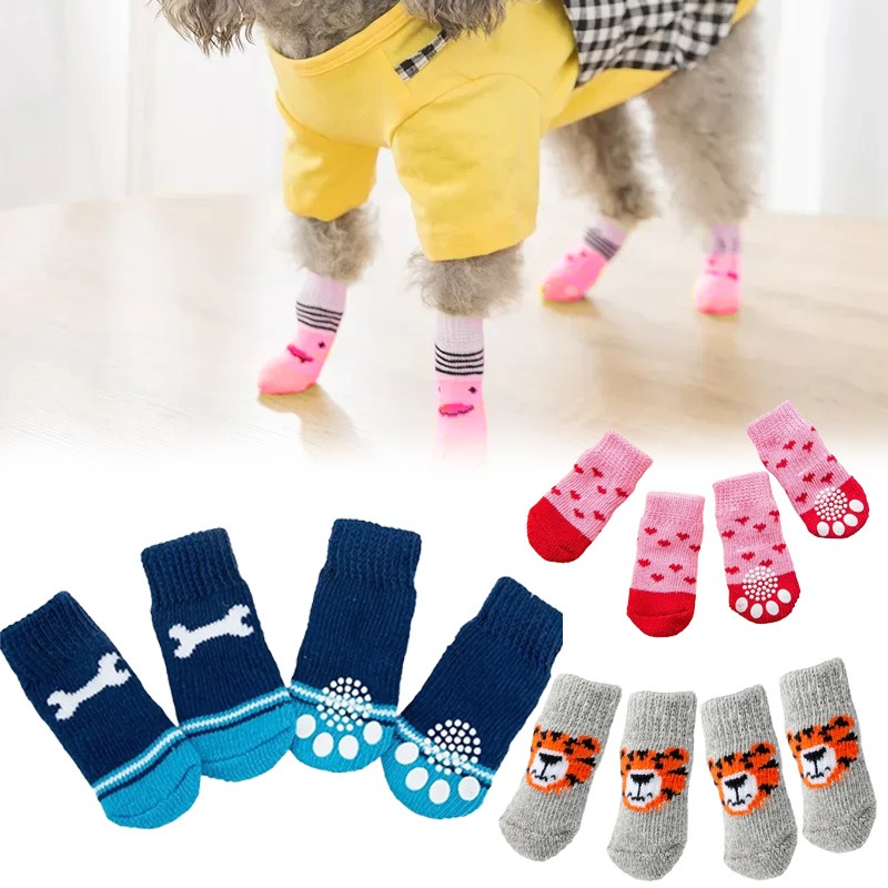 4Pcs Winter Pet Dog Socks Anti – Dog Booties Paw Protector recenzja i cena